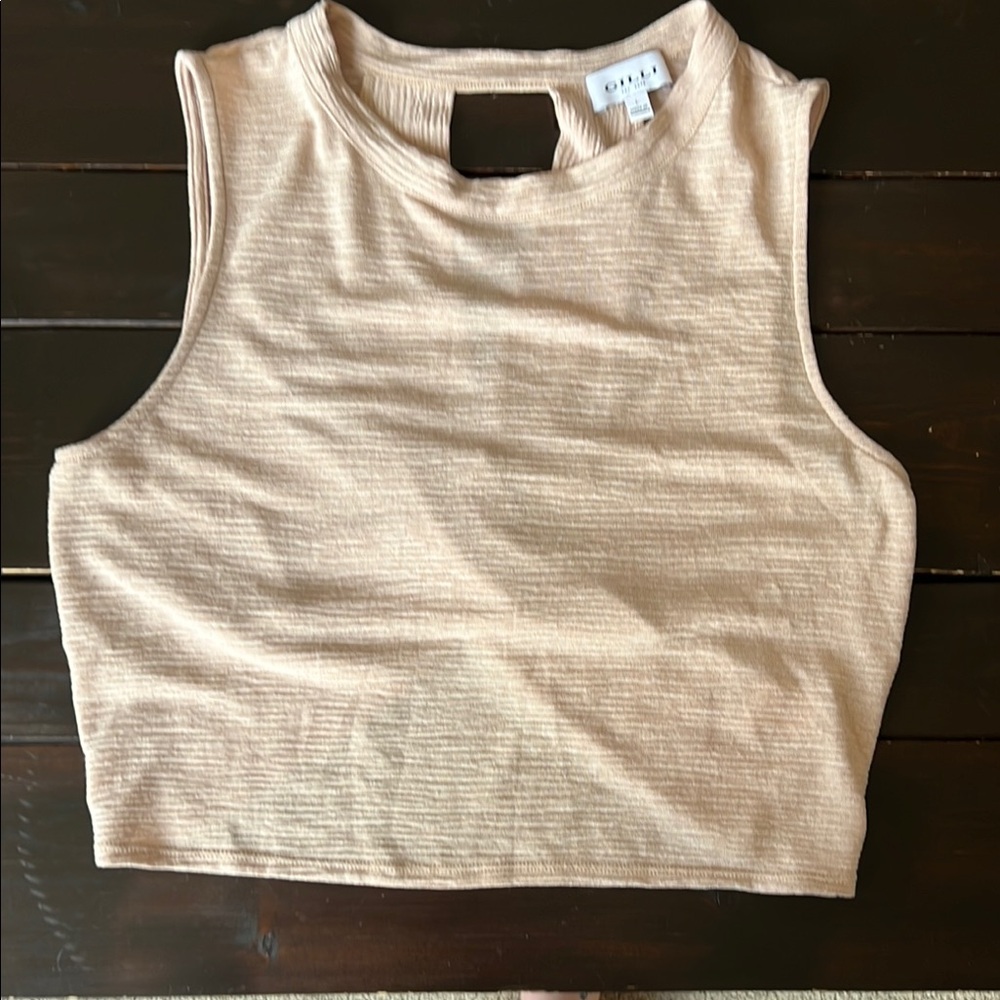 Chic Beige Sleeveless Crop Top
